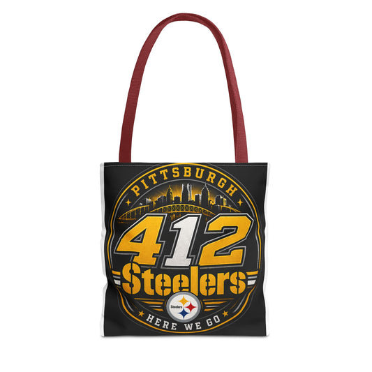 Pittsburgh 412 Steelers Tote Bag — God’s Love Faith-Inspired Football Fan Tote