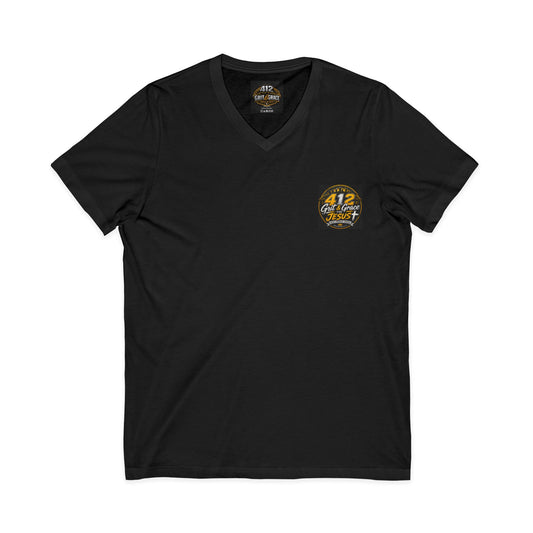 Christian V-Neck Tee – "I Can Do All Things Through Christ Who Strengthens Me" Inspirational Shirt