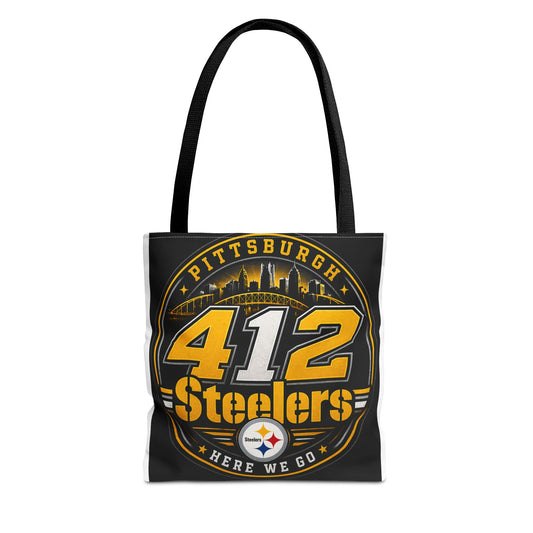 Pittsburgh 412 Steelers Tote Bag — God’s Love Faith-Inspired Football Fan Tote