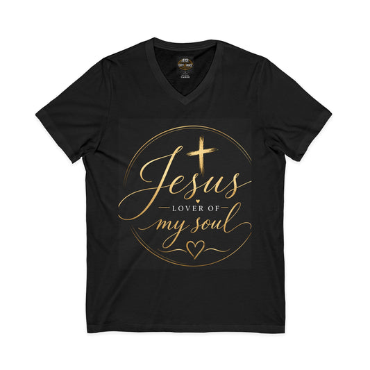 Jesus Lover Of My Soul V-Neck Tee – Christian Faith Inspirational Shirt